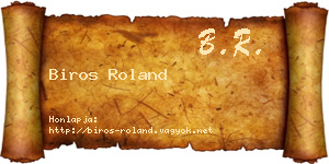 Biros Roland névjegykártya